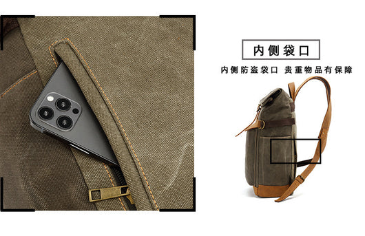Mochila de Cuero Crazy Horse para Viajes - Bolsa Multifuncional Hombre con Compartimento Laptop - Image 18