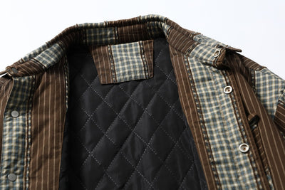Camisa Acolchada de Algodón a Rayas con Detalles Desgastados - Image 38