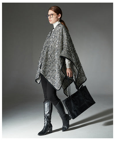 Chal de Lentejuelas Plateadas para Mujer - Elegancia Brillante - Image 9
