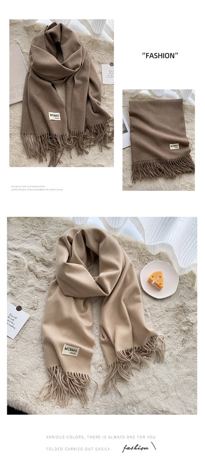 Bufanda de Cachemira Tassel Monocromática - Elegancia y Calidez - Image 41