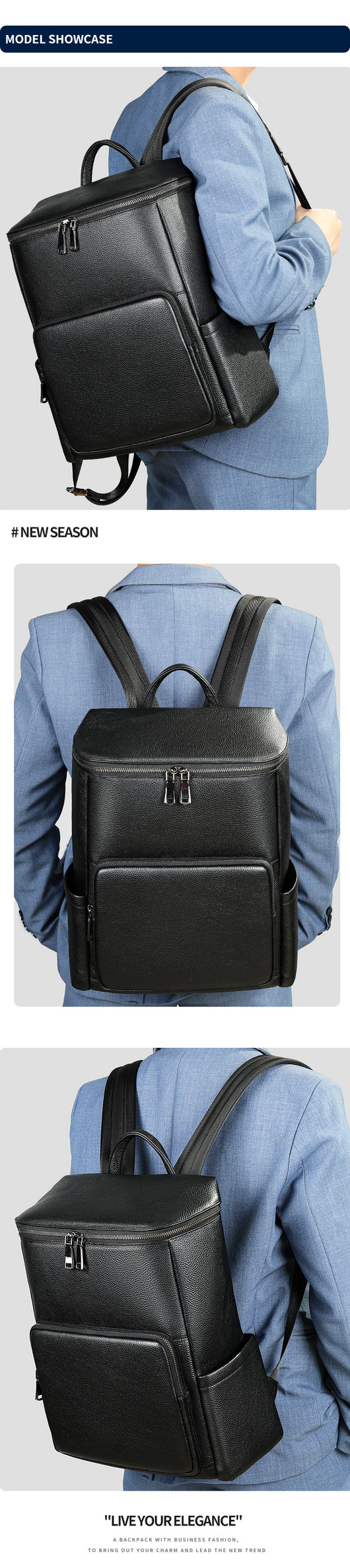 Mochila Ejecutiva de Cuero para Laptop - Diseño Profesional y Funcional - Image 14
