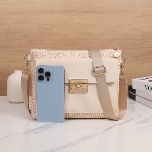 Bolsa de Hombro Tejida en Paja - Diseño Liso y Versátil - Image 13