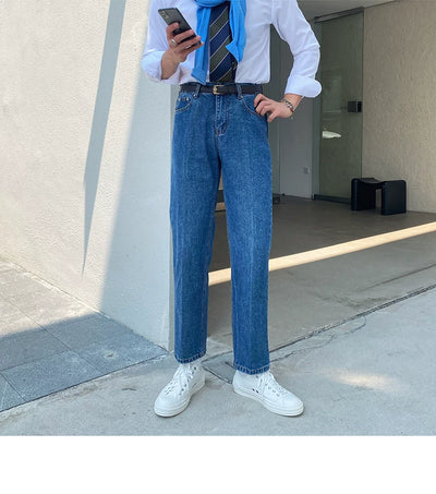 Jeans Slim Fit Estilo Retro Británico para Hombre - Image 17