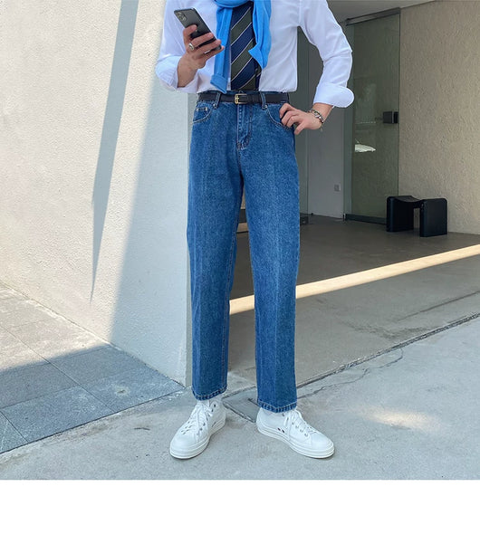 Jeans Slim Fit Estilo Retro Británico para Hombre - Image 17