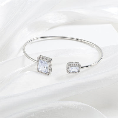 Pulsera de Diamante Agua Elegante para Mujer con Incrustaciones de Gota de Agua y Diamante Cuadrado - Image 13
