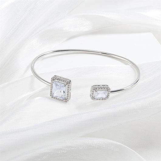 Pulsera de Diamante Agua Elegante para Mujer con Incrustaciones de Gota de Agua y Diamante Cuadrado - Image 13