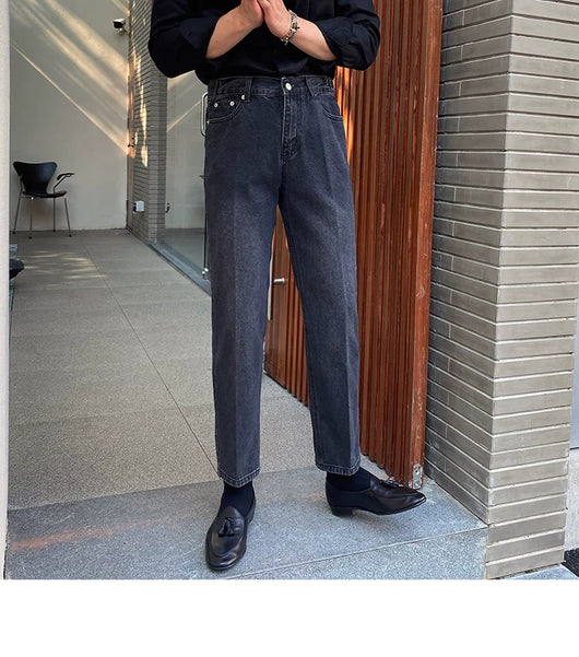 Jeans Slim Fit Estilo Retro Británico para Hombre - Image 75