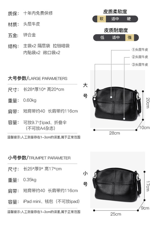 Bolso de Cuero Genuino para Mujer - Bandolera Simple y Elegante - Image 9
