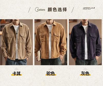 Chaqueta de Trabajo Pesada Estilo Retro Americano para Hombre - Image 9