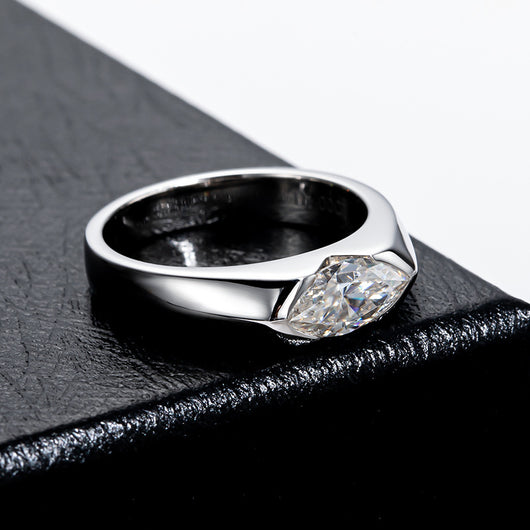 Anillo de Moissanita con Diseño de Ojo de Caballo - Elegancia y Personalidad - Image 14
