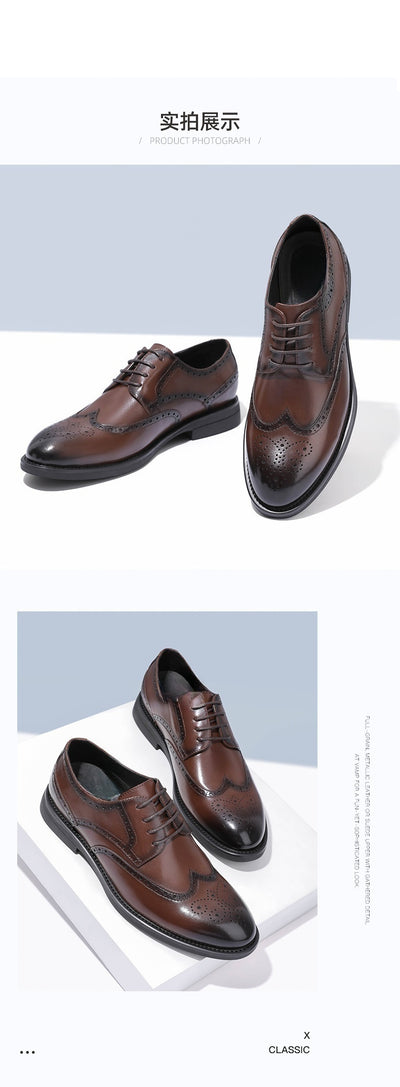 Zapatos Brogue de Cuero para Hombre - Estilo Clásico Elegante - Image 14