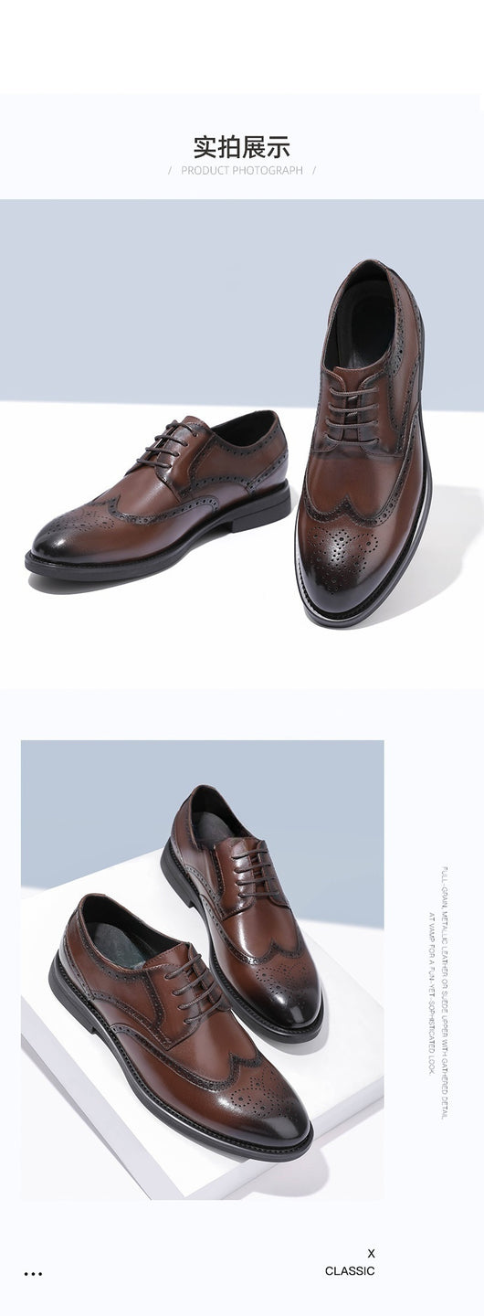 Zapatos Brogue de Cuero para Hombre - Estilo Clásico Elegante - Image 14