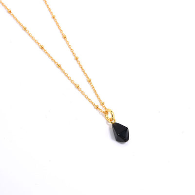 Collar Geométrico Ágata Azul Oro Natural con Ojo de Tigre 3D - Image 32