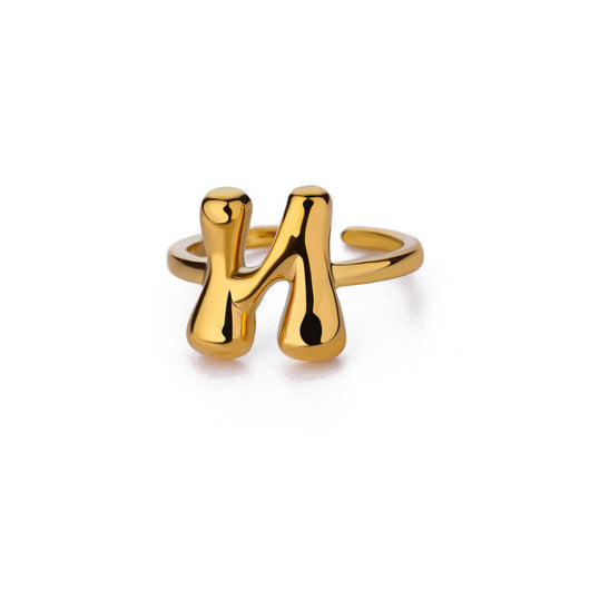 Anillo de Letras Bubble Dorado en Oro 18K Chapado - Image 54