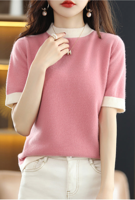 Suéter Cuello Alto Corto de Lana Tejida Oversize - Image 18