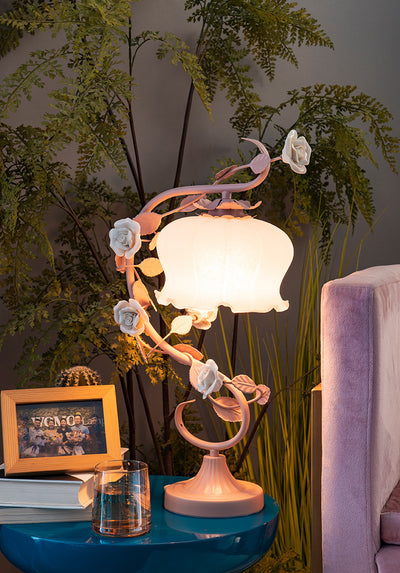 Lámpara de Mesita Retro con Flores Idílicas para Dormitorio - Image 26