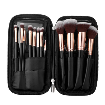 Estuche de Maquillaje con 12 Brochas y Bolsa Negra con Cierre - Image 22