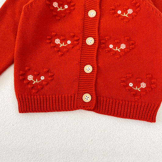 Gorro Ha Yi para Bebé Niña Rojo con Bordado de Amor - Image 56