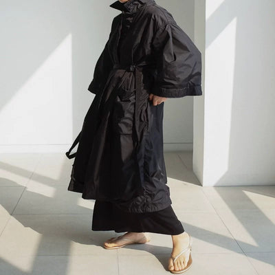 Abrigo Largo Tipo Gabardina para Mujer Talla Grande - Primavera y Otoño - Image 18