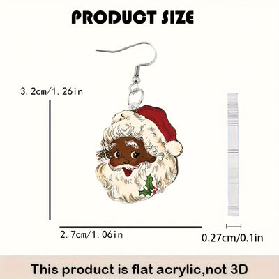 Aretes Colgantes de Papá Noel en Acrílico - Diseño Navideño Adorable - Image 14