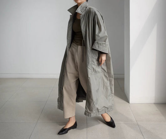 Abrigo Largo Tipo Gabardina para Mujer Talla Grande - Primavera y Otoño - Image 46