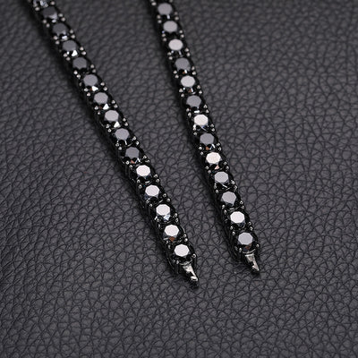 Cadena de Tenis Plata S925 Moissanita Negra - Collar Hip Hop para Hombre - Image 19