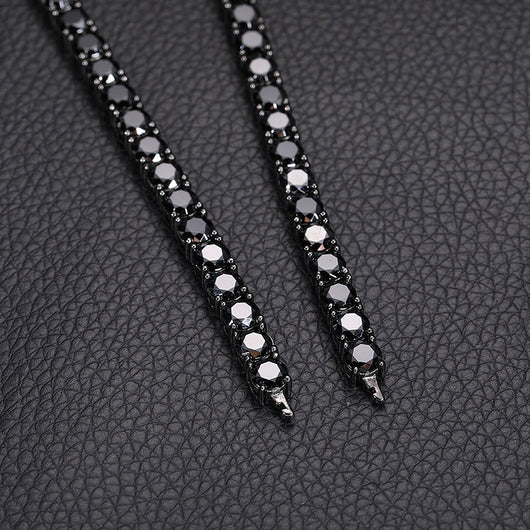 Cadena de Tenis Plata S925 Moissanita Negra - Collar Hip Hop para Hombre - Image 19