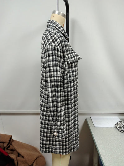 Chaqueta Camisa Cuadros Clásica de Largo Medio - Image 18