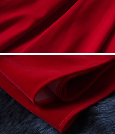Vestido Princesa Terciopelo Rojo Escote Profundo Espalda Descubierta - Image 21