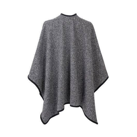 Chal Elegante Negro con Hebilla y Rayas - Image 14