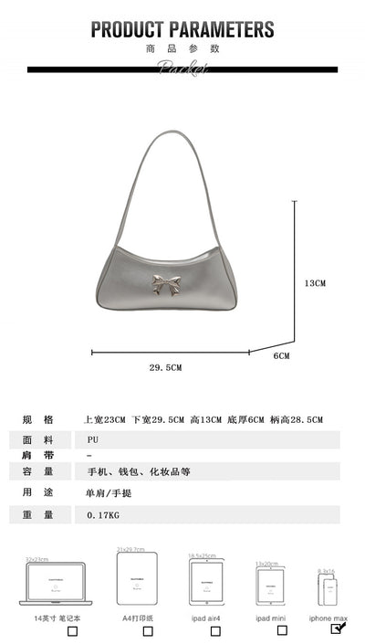 Bolsa de Hombro Minimalista Texturizada con Detalle de Moño Elegante - Image 13