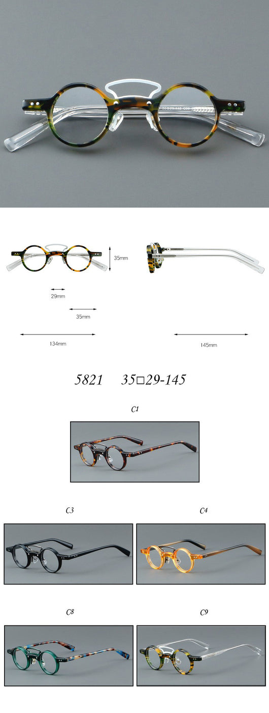 Gafas Retro Marco Redondo Pequeño Estilo Japonés - Image 12
