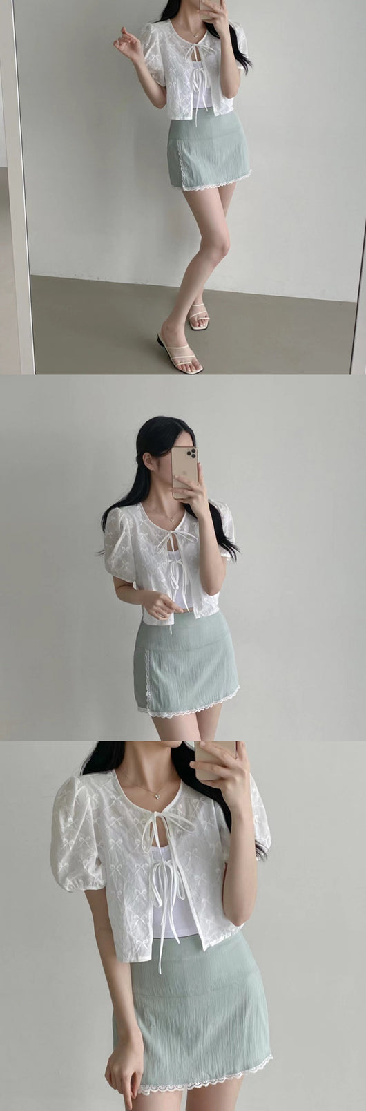 Blusa Tejida con Cordones - Manga Corta Elegante - Image 10