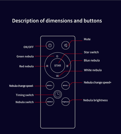 Lámpara Proyector de Nebulosa con Altavoz Bluetooth - Luz Estelar Romántica - Image 11