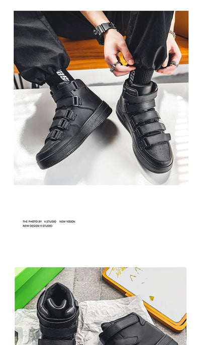 Zapatillas Altas Deportivas Casual para Hombre - Blancas con Velcro - Image 23