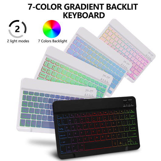 Funda iPad con Teclado Bluetooth Luminoso en Cuero Premium - Image 24