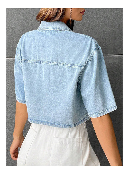 Chaleco Denim Delgado Manga Corta para Mujer - Image 12
