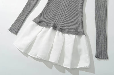 Suéter Preppy Falso Dos Piezas para Otoño e Invierno - Image 19