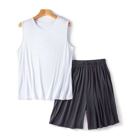 Shorts Chaleco Modal Hombre Verano Suelto Talla Grande sin Mangas - Image 28