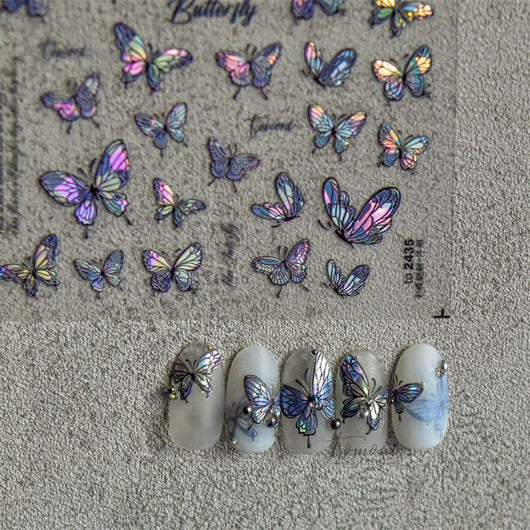 Stickers de Uñas 5D con Mariposas en Relieve - Adhesivos Impermeables y Duraderos - Image 12