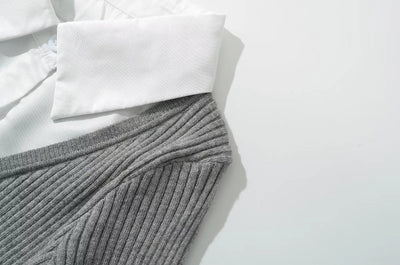 Suéter Preppy Falso Dos Piezas para Otoño e Invierno - Image 29