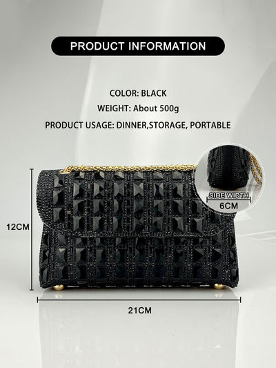 Clutch de Cristal Brillante con Cadena de Strass - Image 26