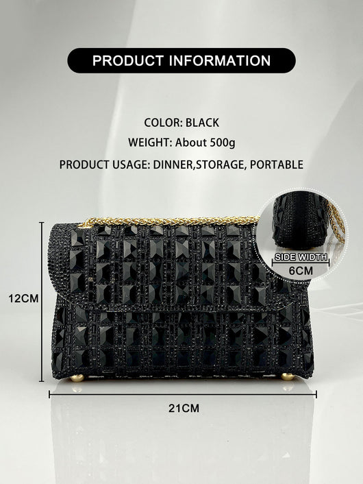 Clutch de Cristal Brillante con Cadena de Strass - Image 26