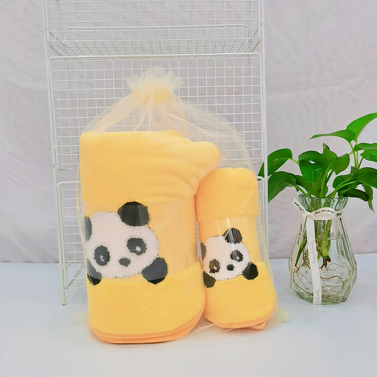 Fundas de Panda Bordado en Terciopelo Coral - Suave y Absorbentes - Image 31