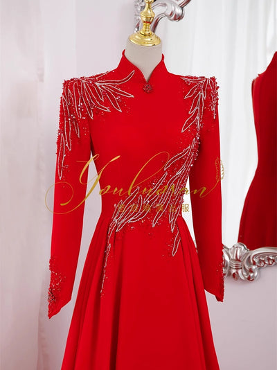 Vestido Largo de Manga Larga para Eventos Formales y Cenas de Gala - Image 20