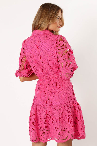 Vestido de Encaje Floral Soluble con Detalles Cutout Sexy - Image 19