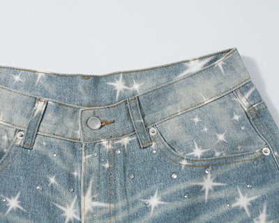Jeans Sueltos Estampados XINGX con Efecto Apilado para Mujer - Image 23