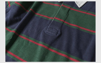 Polo Retro de Manga Larga con Rayas - Camiseta Clásica para Hombre - Image 18