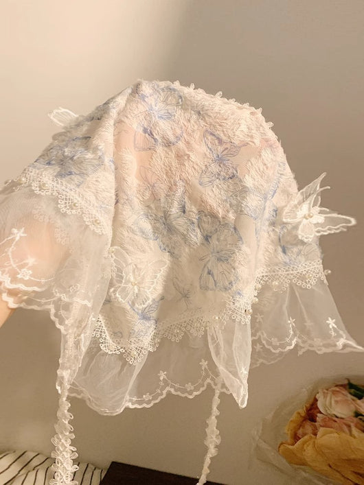 Pañuelo Triangular de Encaje Mariposa para Mujer - Image 17