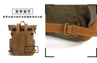 Mochila de Cuero Crazy Horse para Viajes - Bolsa Multifuncional Hombre con Compartimento Laptop - Image 20